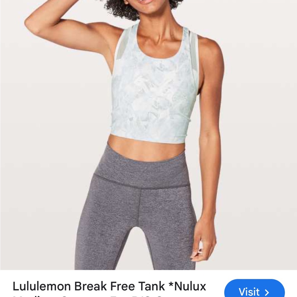 NWT Rare Lululemon Break Free Tank *Nulux
Jasmine White Multi / White